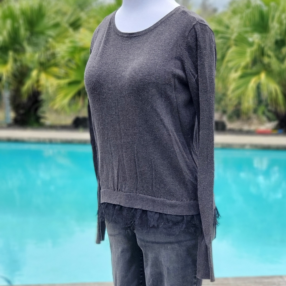 Victoria's Secret long sleeve  lace hemp top sz Sm - Picture 5 of 15